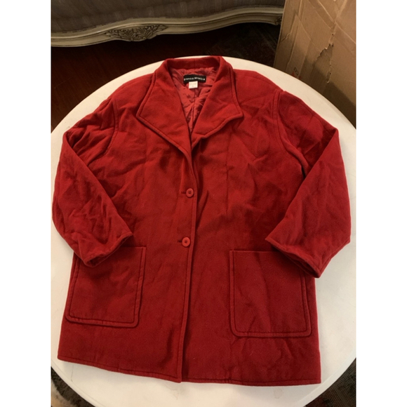 Bianca Nygard Red Wool Coat Size 12 - Picture 5 of 9